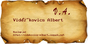 Vidákovics Albert névjegykártya